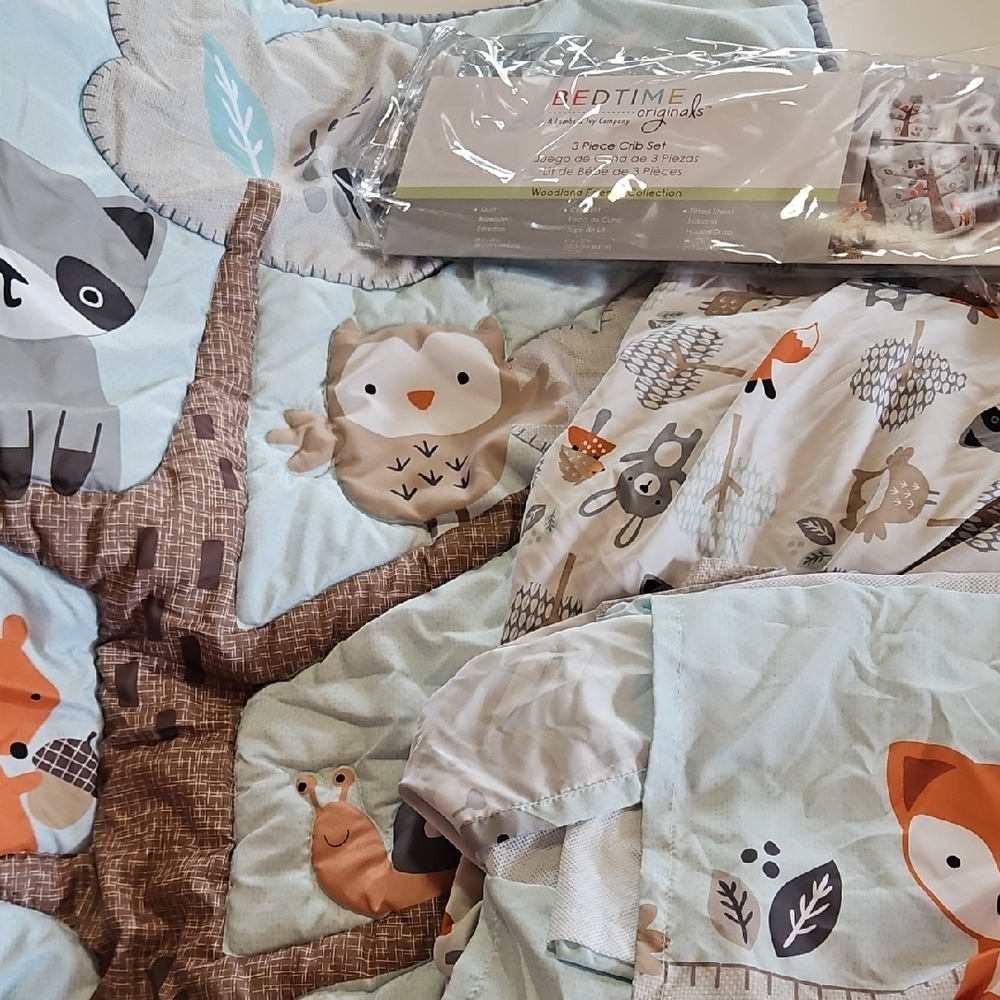 Bedtime Originals Lambs & Ivy Woodland Friends 3 Piece Crib Set